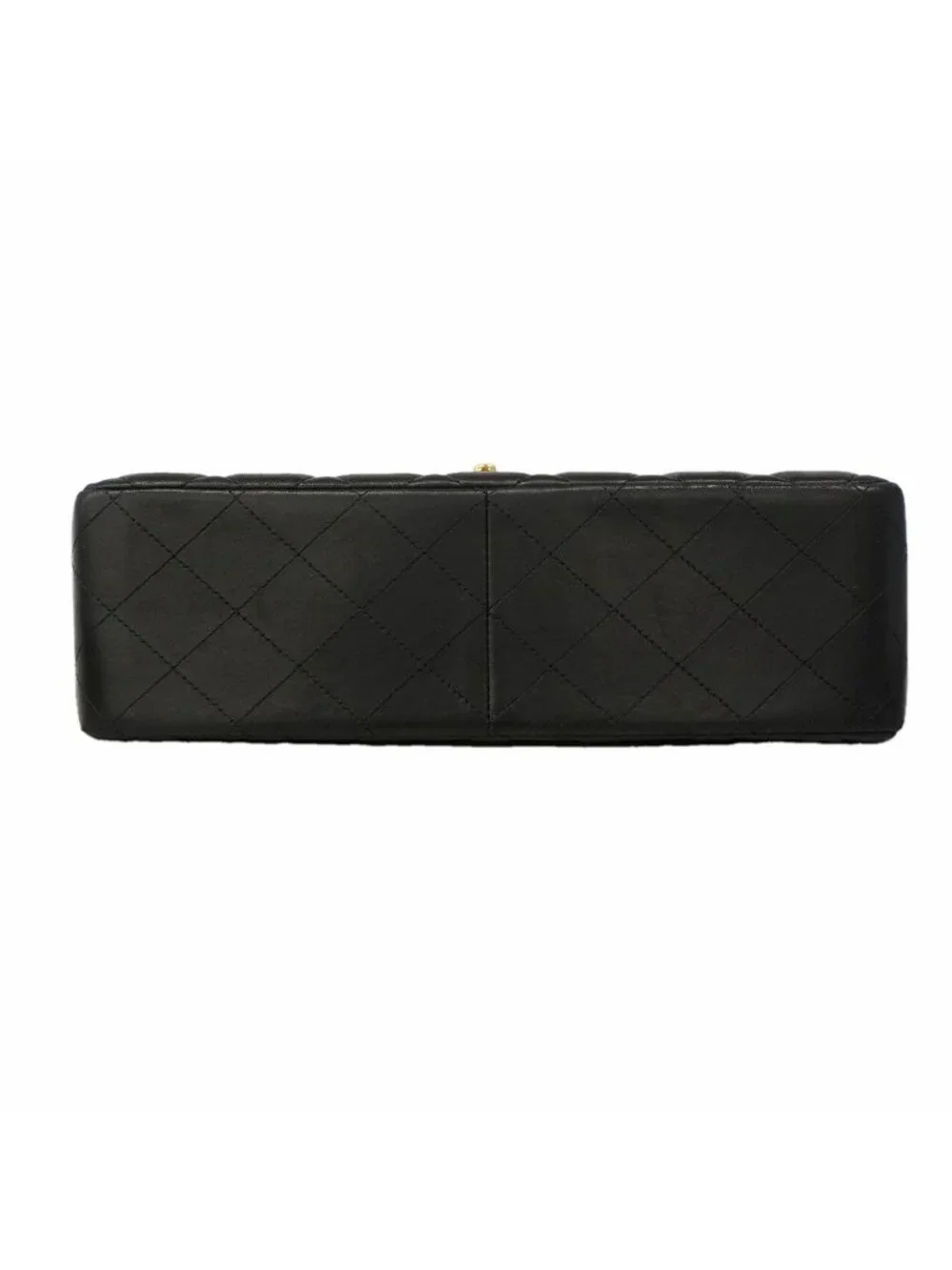 Chanel Shoulder Bag Deca Quilted Lambskin Black Gold